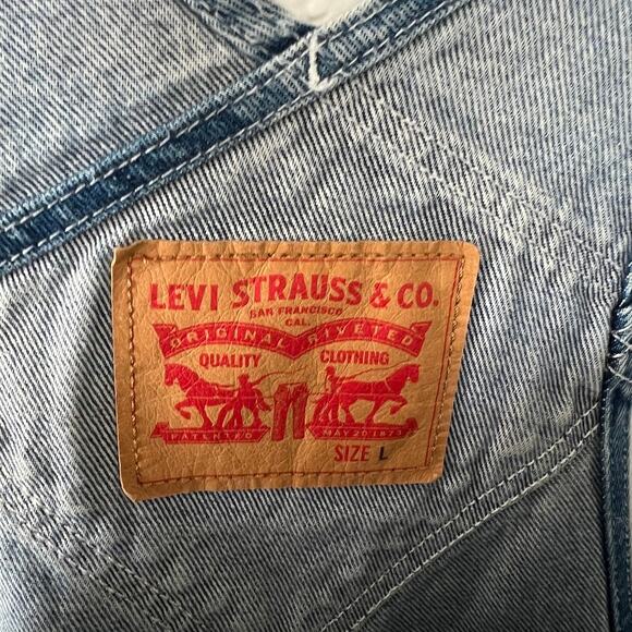 Levi's Men's Denim Overalls L Carpenter Blue Straight Leg Relaxed Fit Utility - Picture 7 of 9